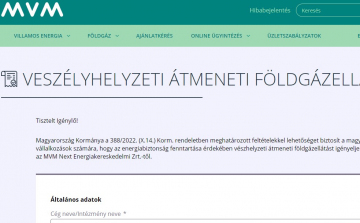 MVM Next: kedd éjfélig igényelhető a veszélyhelyzeti átmeneti földgázellátás
